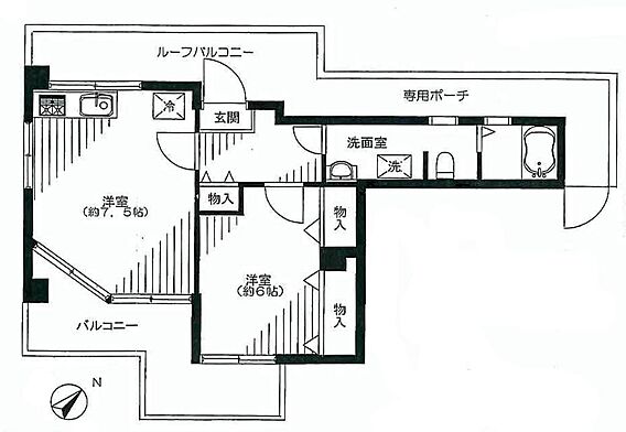三方角部屋、陽...