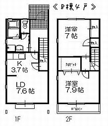 アヴァンティ　Ｂ棟 2階2LDKの間取り