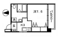 井原ビル 5階1DKの間取り