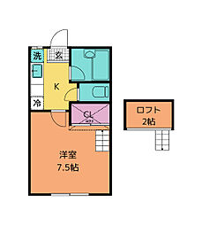 エクシア仙台 1Kの間取図画像