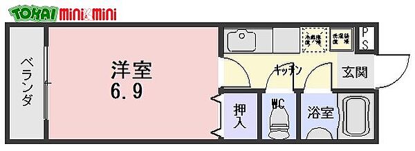 レスポールII 2B｜三重県松阪市京町一区(賃貸アパート1K・2階・20.50㎡)の写真 その2