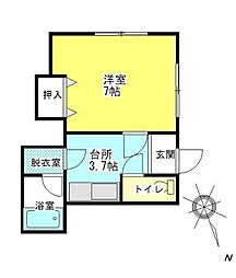 メゾンクレール 1Kの間取図画像