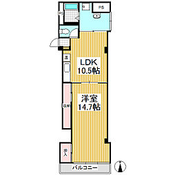 Sain K（1） 3階1LDKの間取り