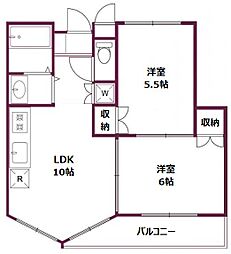 ヴィラ大泉 2LDKの間取図画像