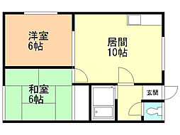 コーポライスナースリィ 2LDKの間取図画像
