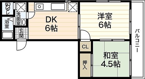 広島県広島市中区大手町5丁目(賃貸マンション2DK・4階・38.73㎡)の写真 その2