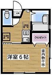 マ・メゾン・エフ 2階1Kの間取り