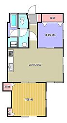 スカイベルズ千代田 2LDKの間取図画像
