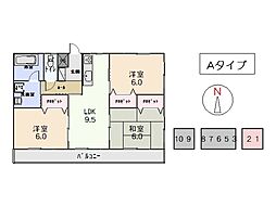 竹屋台ハウス3 1階3LDKの間取り