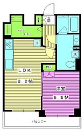 静山館 1LDKの間取図画像
