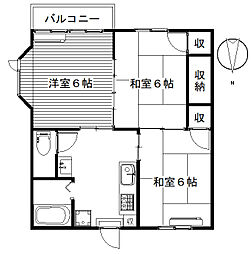 すずかけハイツ 2階/B201