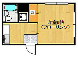 コーポラス別府 1Kの間取図画像