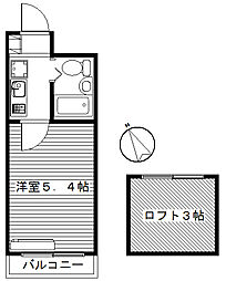 パークビュー高崎 4階1Kの間取り