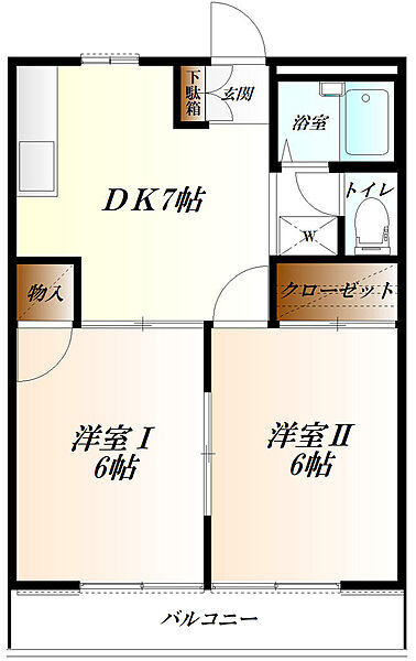 埼玉県熊谷市上之(賃貸アパート2DK・1階・39.74㎡)の写真 その2