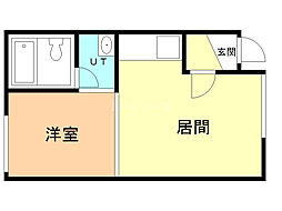 パークサイドL 1DKの間取図画像
