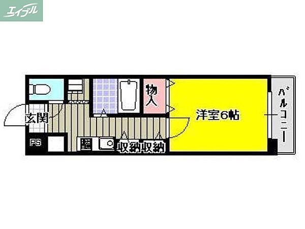 岡山県岡山市北区桑田町(賃貸マンション1K・2階・23.60㎡)の写真 その2