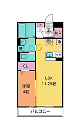 パレス イースト 1階1LDKの間取り