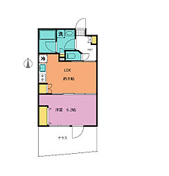 ベラヴィータ2 1LDKの間取図画像