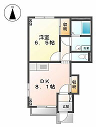 ディアステイ 1DKの間取図画像