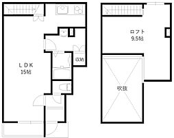 アーティス高崎 1階1SKの間取り