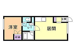 ドリームハイツ2 1LDKの間取図画像