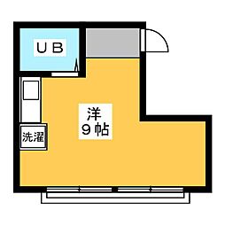 メゾンヒル 3階ワンルームの間取り