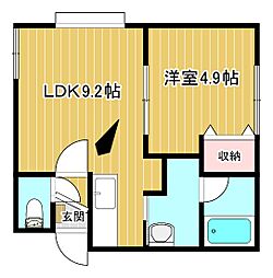 アクア・フォレスト 1LDKの間取図画像