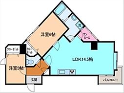 ロイヤル・リージェント 2LDKの間取図画像