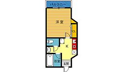 ヴィラ高殿 1Kの間取図画像