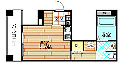 フォーラム此花四貫島 6階ワンルームの間取り