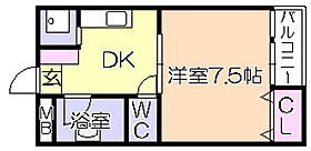 福岡県久留米市東櫛原町694-3（賃貸マンション1DK・2階・30.96㎡） その2