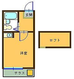 グリーンコーポ東高円寺 ワンルームの間取図画像