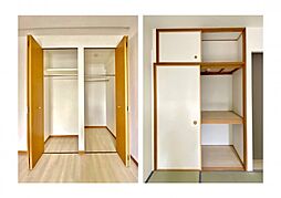 [収納] 居室にはクローゼットや和室を完備し、自由度の高い家具の配置が叶うシンプルな空間です。お子様の成長と必要になる子供部屋を与えるにはぴったりの間取りですね。