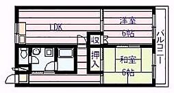 ドリームスクエア 3階2LDKの間取り