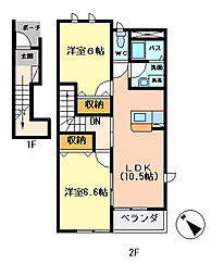 サンパレス 2LDKの間取図画像