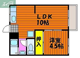 落合アパート  ｜ 岡山県岡山市北区伊福町4丁目（賃貸アパート1LDK・2階・33.05㎡） その2