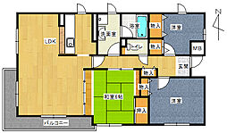 苔水庵マンション 3階3LDKの間取り