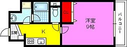 エトワールフィラント 1Kの間取図画像