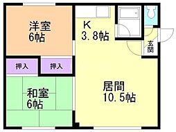 アークベルM13 2LDKの間取図画像