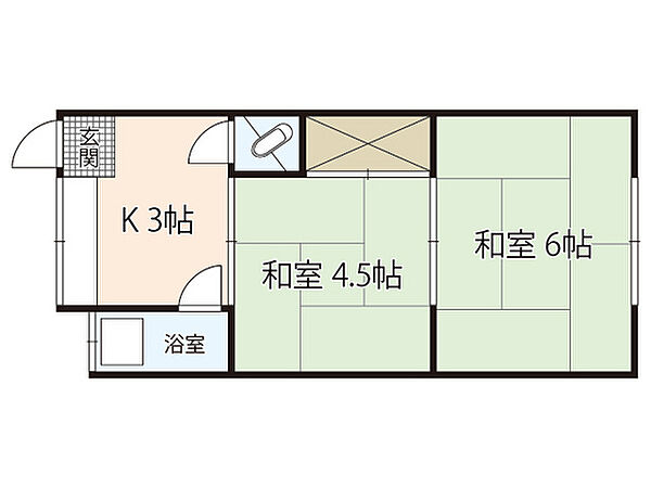 広島県広島市東区若草町(賃貸マンション2K・2階・27.66㎡)の写真 その1