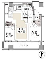 ブランズ四番町 2LDKの間取図画像