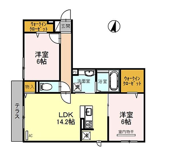 Dwell Eminence輝　 (ドエル エミネンス輝） ｜大阪府藤井寺市古室２丁目(賃貸マンション2LDK・2階・63.80㎡)の写真 その4