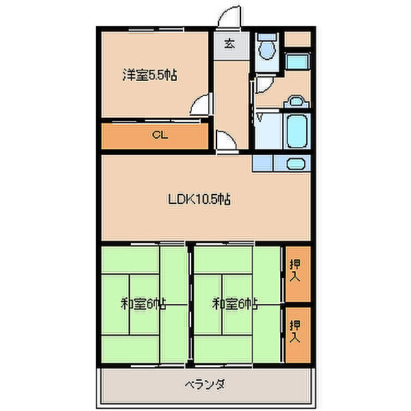 REステートビル 402｜福岡県久留米市東合川２丁目(賃貸マンション3LDK・4階・68.57㎡)の写真 その2