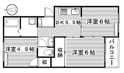 ペアパレス. 2階3DKの間取り