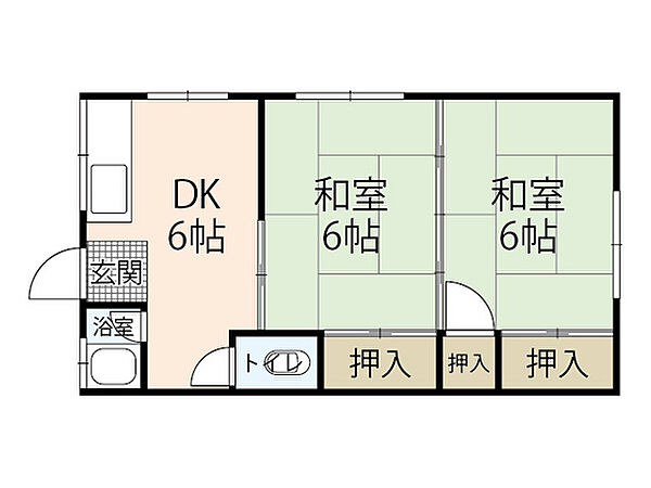 伊藤第一ビル 0201｜広島県安芸郡海田町南幸町(賃貸マンション2DK・2階・39.33㎡)の写真 その2