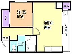 リベルティ大通 1LDKの間取図画像