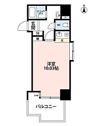 ル・シャトー十二番丁 3階1Kの間取り