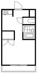 行安ハイツ 4階1Kの間取り