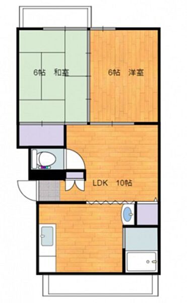 広島県広島市東区牛田旭2丁目(賃貸マンション2LDK・1階・45.86㎡)の写真 その2