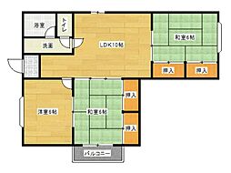 シャルム柳ヶ丘 2階3LDKの間取り